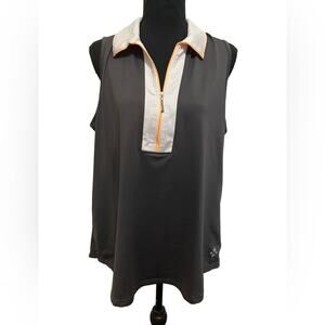 Jofit Gray and White Zip-Up Athletic Top XXL